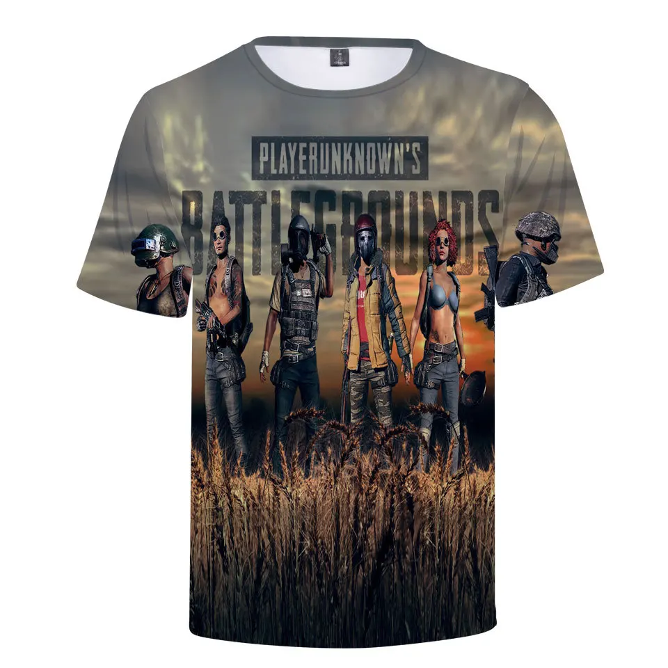 Новые модные Забавные футболки для пар унисекс PUBG повседневная детская футболка