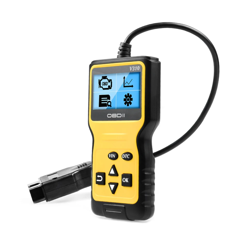 V310 OBDII EOBD Auto Code Reader 6 Languages Automobile Diagnostic Scanner For All OBD2 OBDII Protocols Cars LCD Display