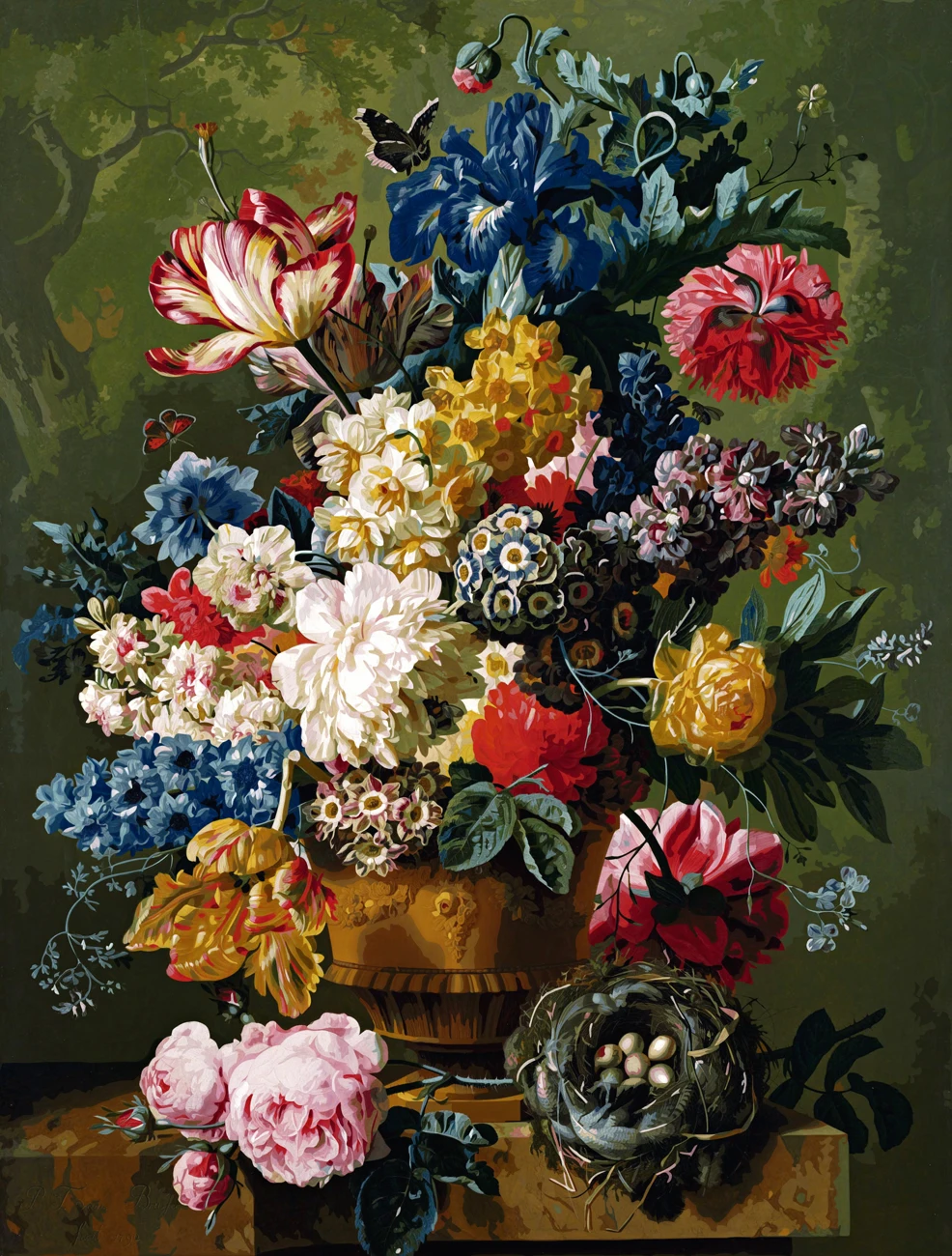 Набор для рисования по номерам на холсте голубые цветы в вазе | Дом и сад