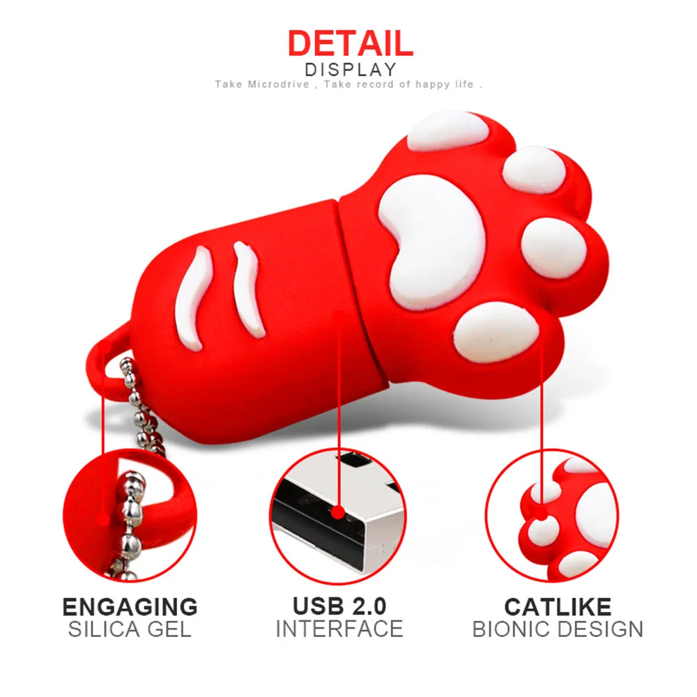 CHYI USB флешка 4 ГБ 8 16 кошка лапой накопитель Флешка с героями из мультфильма 32 memory