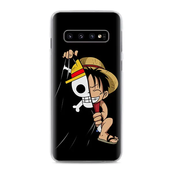 05 Одна деталь Луффи флаг логотип телефон чехлы для samsung Galaxy S10e S10 S8 S9 плюс M10 M20 M30 A50 S6 S7 края Жесткий Чехол - Цвет: 05
