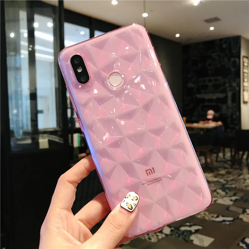 Чехол Lovebay с алмазной текстурой для Xiaomi 6X8 SE MIX 2S Pocophone F1 Redmi 4A 4X 5A 6 Pro Роскошный ультра тонкий мягкий прозрачный чехол для телефона - Цвет: clear light pink