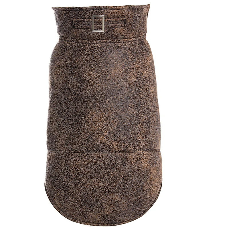 Зимняя одежда из искусственной кожи для французского бульдога теплая куртка