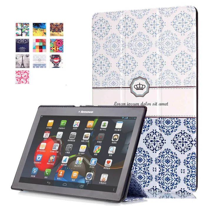 100 шт. искусственная кожа Стенд чехол для Lenovo TAB2 Tab 2 A10 70 A10-70 a10-70f a10-70lc 10.1