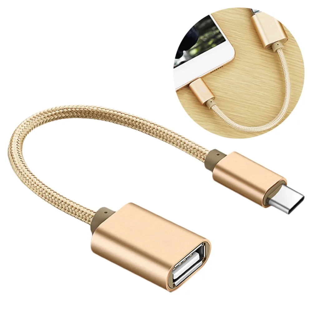 Металлический кабель-адаптер USB C 3 1 Type папа-USB мама OTG для синхронизации данных |