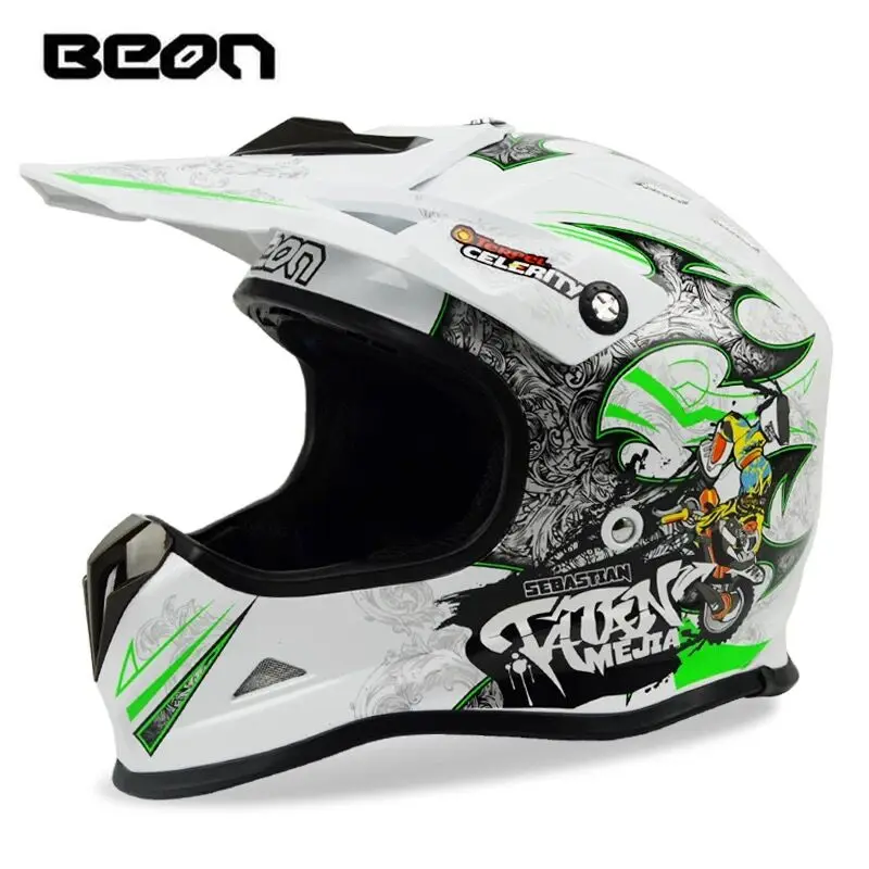 BEON moto кросс-шлем профессиональный для горного велосипеда, для спусков DH capacete ATV casco Полнолицевой кросс-шлем - Цвет: 9