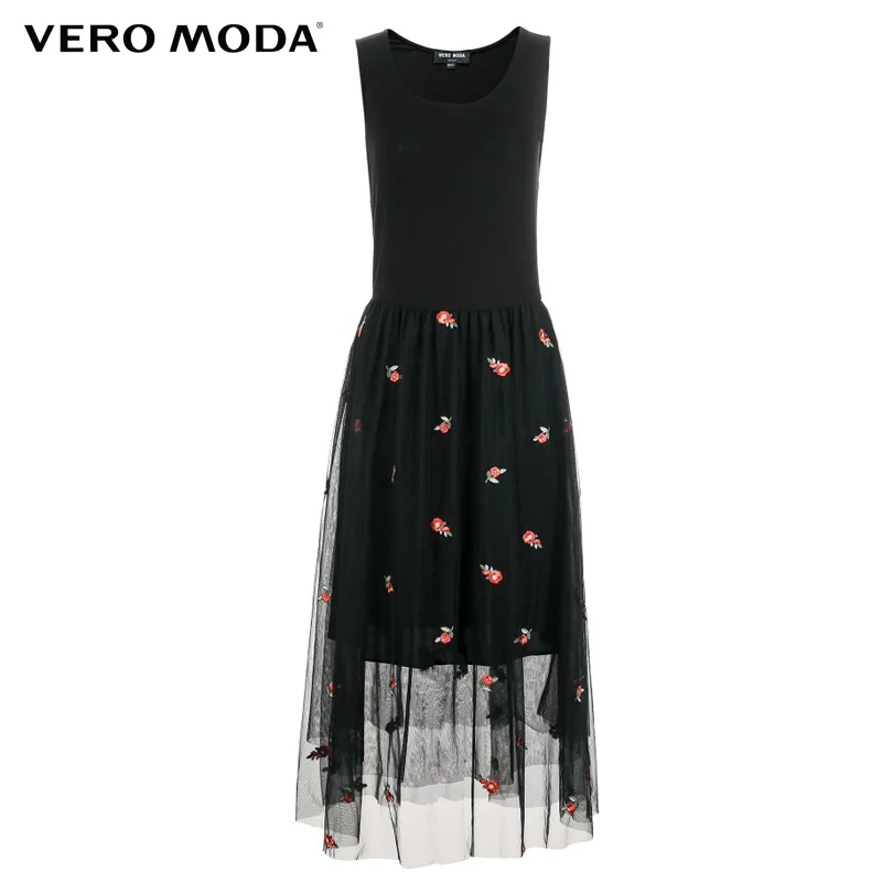 Vero Moda 2019 Новая мода o-образным вырезом Высокая талия средней длины Вышивка