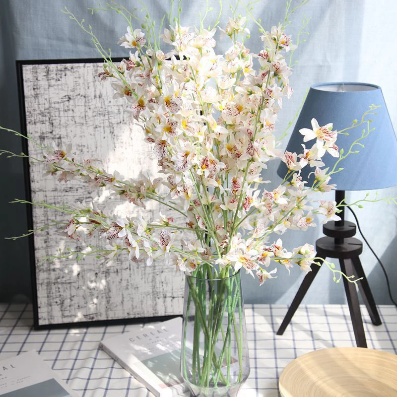 

1pcs Artificial Orchid Bouquet Simulation Dance Orchid Branch Real Touch DIY Wedding Bouquets Home Decoration Flower Arrangement