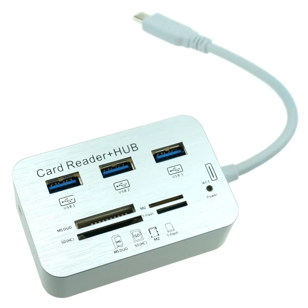 USB 3 1 концентратор с Type-C на порта + кардридер MS SD TF для нового Pro 13 &quot15&quot 0/3 Супер