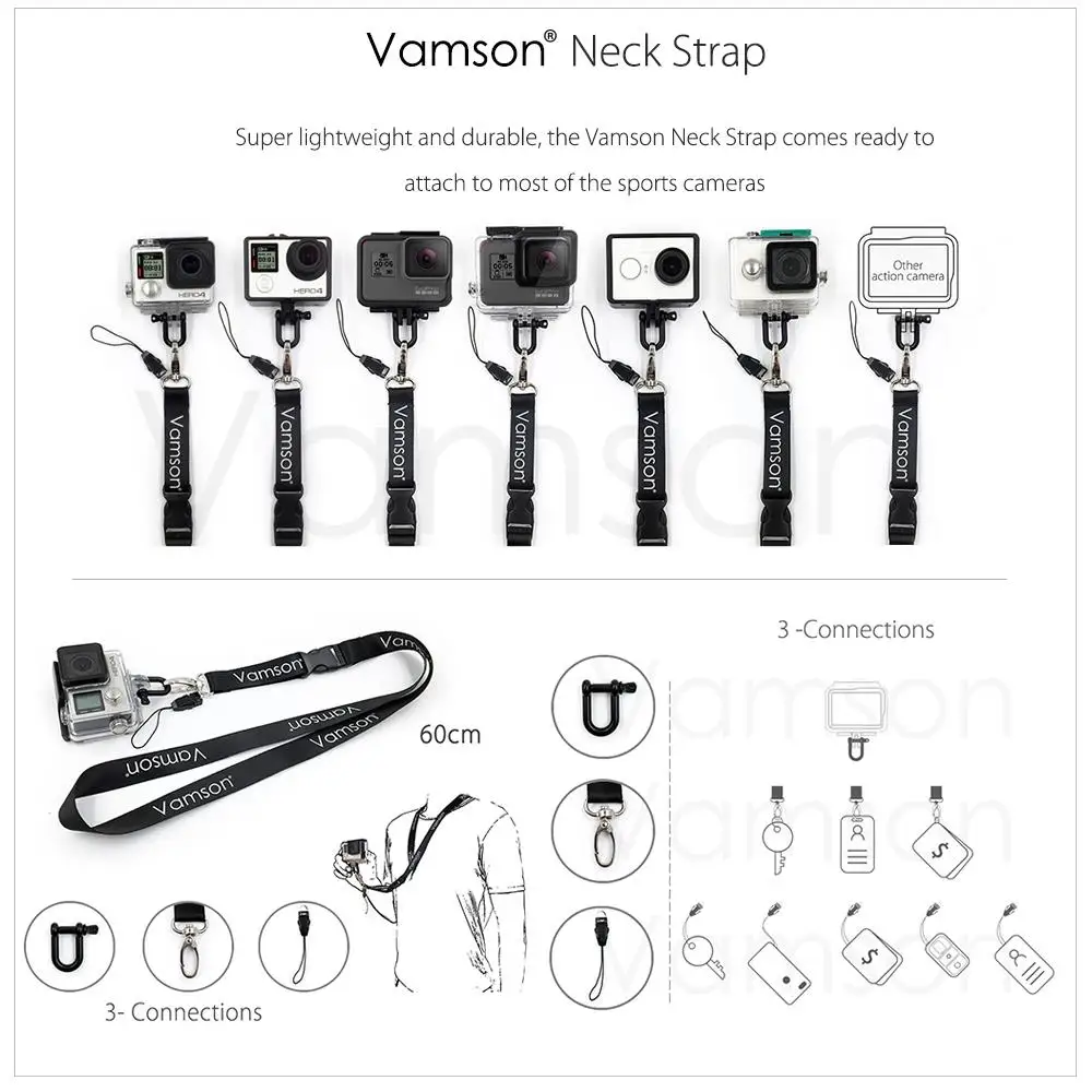 Нагрудный ремень Vamson для Gopro Hero 9 8 7 6 5 4 нагрудный Yi 4K Go Pro камера VP203B|Чехлы