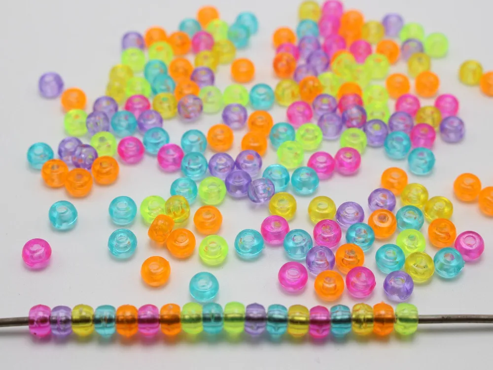 1000 Разноцветные Акриловые Крошечные бусины 5x3 мм для детей Kandi Craft|bead cord|beaded catbead |