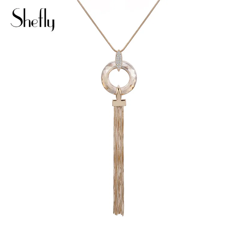 Новый Винтажный Длинный кулон с кисточкой ожерелье цвет прозрачный австрийский