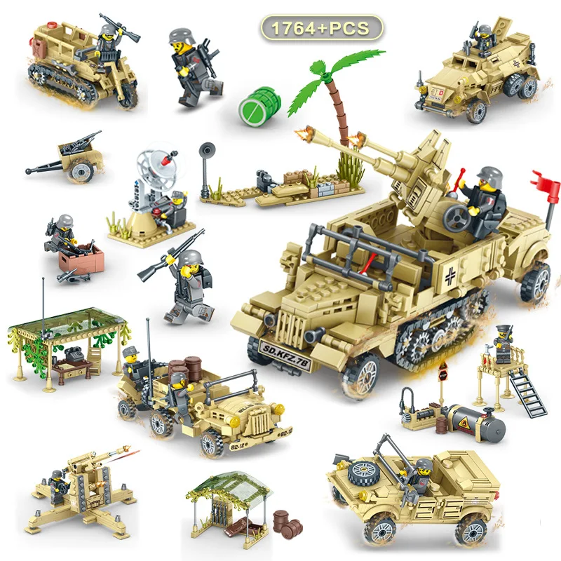 Творческие строительные блоки игрушки для детей DIY подарок KAZI рисунок WW2