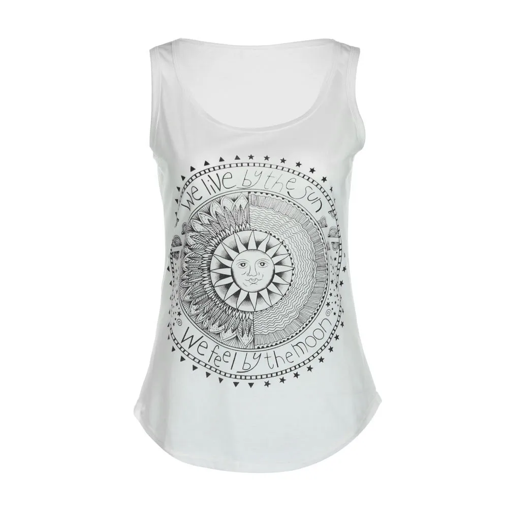 Женская летняя майка без рукавов с круглым вырезом свободная #15 | одежда