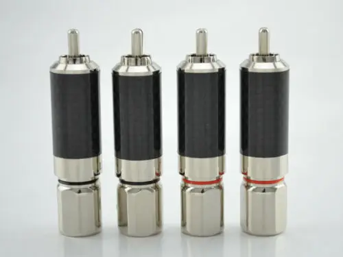 4 шт. высококачественный аудиоразъем rca из углеродного волокна с родиевым