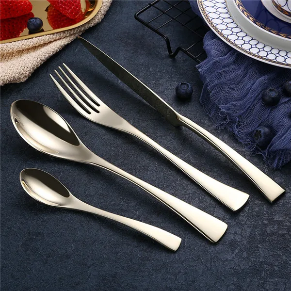 4 sets 16pcs Вилки, ножи, ложки, черный набор столовых приборов из нержавеющей стали, столовая посуда, набор серебряных изделий, столовый нож, вилка, Западный набор еды - Цвет: 4 sets 16pcs