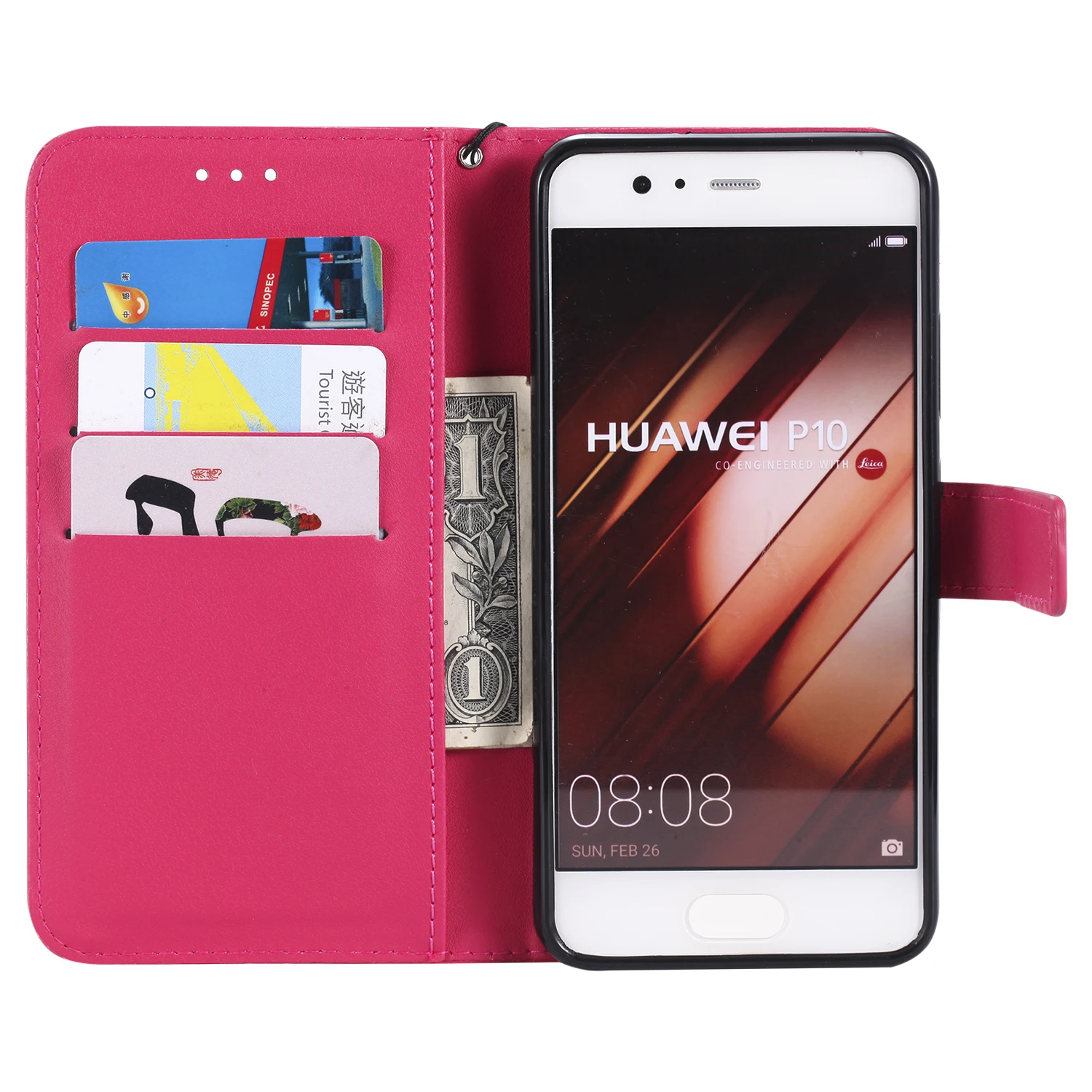 Чехол из мягкой кожи для Huawei P10 чехол с откидной крышкой и отделениями карт