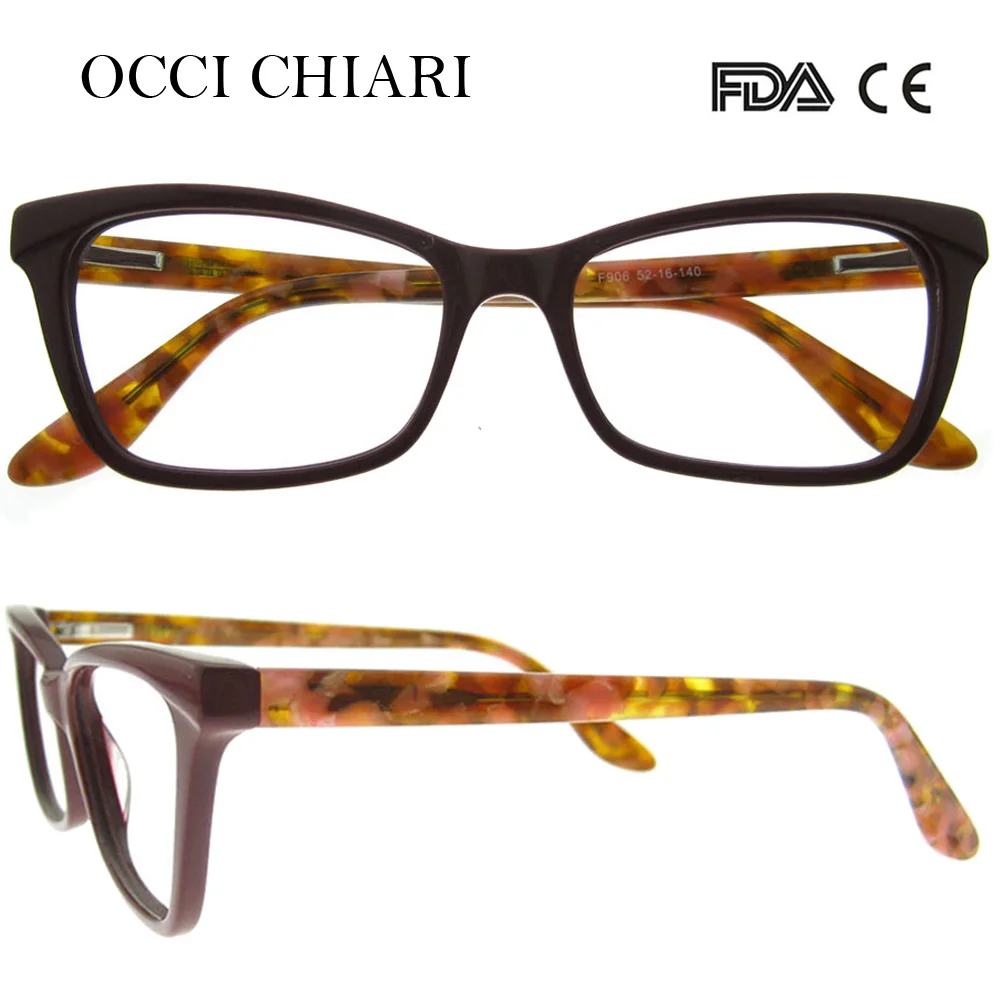 OCCI CHIARI модные Деми ацетатные женские очки кошачий глаз с прозрачными линзами оправы для очков W-CERLESI