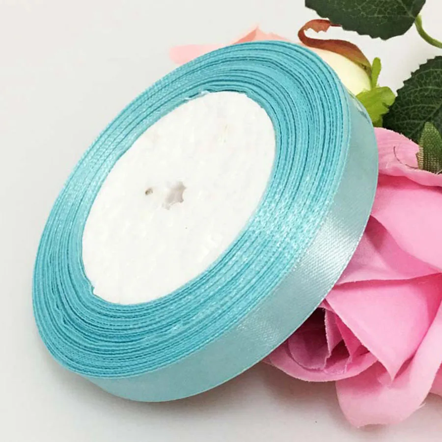sky blue 1,2 см 25 ярдов/партия 22 м полиэстер бант DIY лента швейное ремесло поставщик обертка цвет подарочная лента упаковочная Рождественское украшение - Цвет: sky blue
