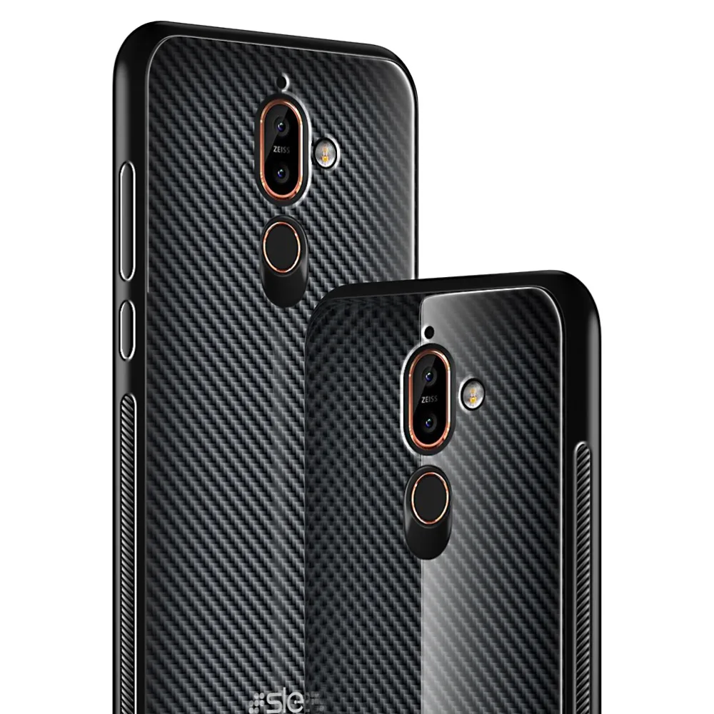 SLEO для Nokia 7 Plus чехол закаленное стекло задняя крышка Чехлы мягкие силиконовые