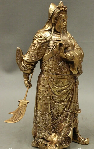 Бесплатная доставка&gt 15 &quotКитайский медный Дракон Воин GuanGong GuanYu меч с