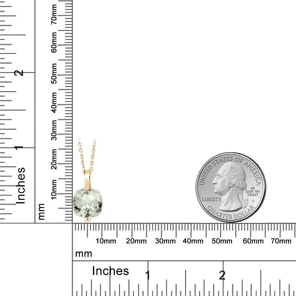 Ожерелье с кулоном из драгоценных камней для женщин 3.33Ct шахматная доска Натуральный Аметист 18K покрытое желтым золотом Серебро хорошее ювелирное изделие GemStoneKing