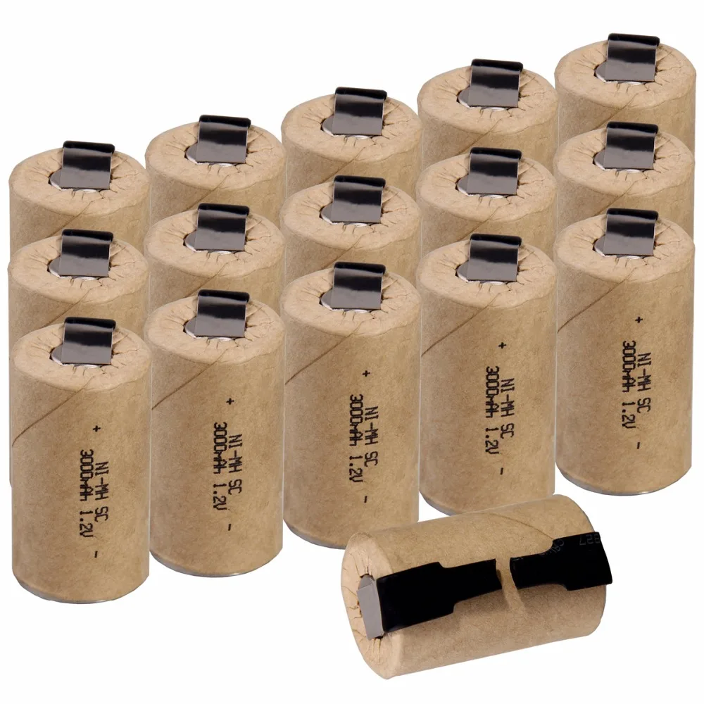 16 pcs SC 3000mah 1.2v battery NIMH rechargeable batteries for emergency light toy equipment power electric screwdriver | Электроника