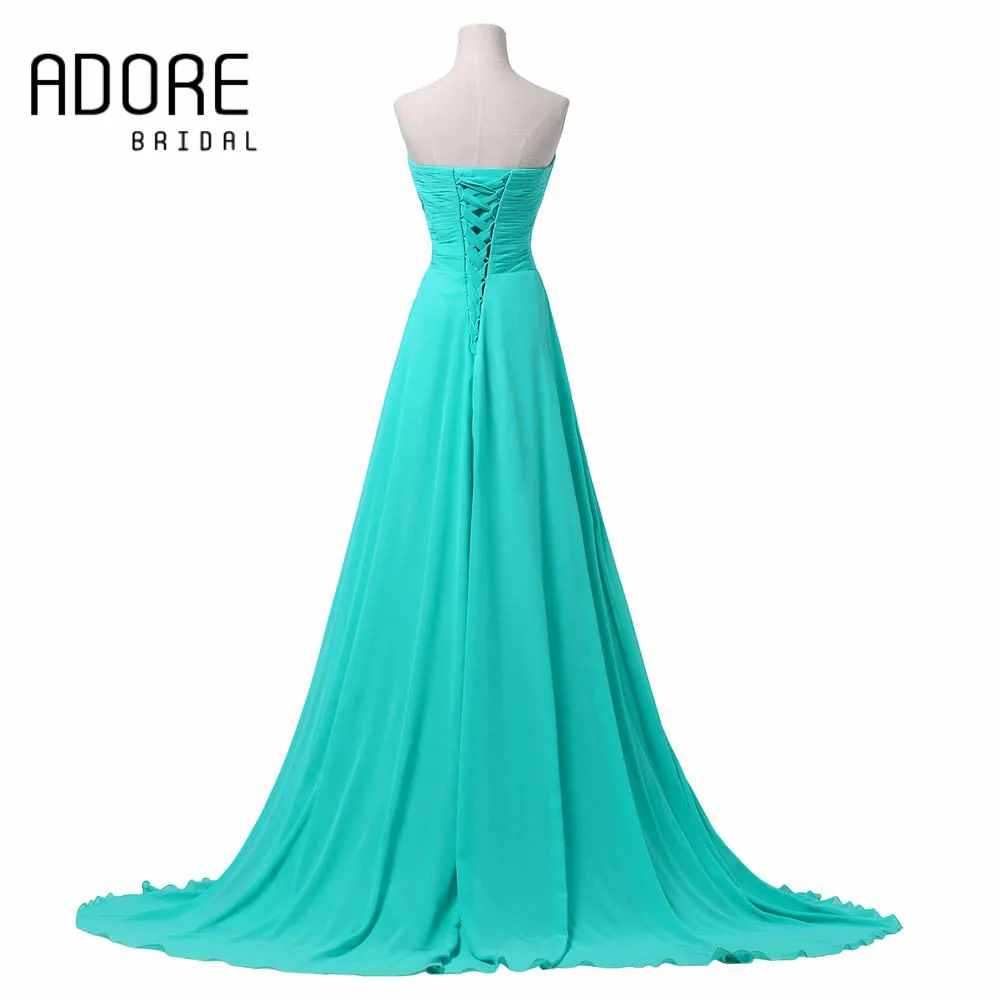 Бирюзовый Длинные Платья Невесты A Line Милая с Бисером ForWedding Партии Платья|sweetheart