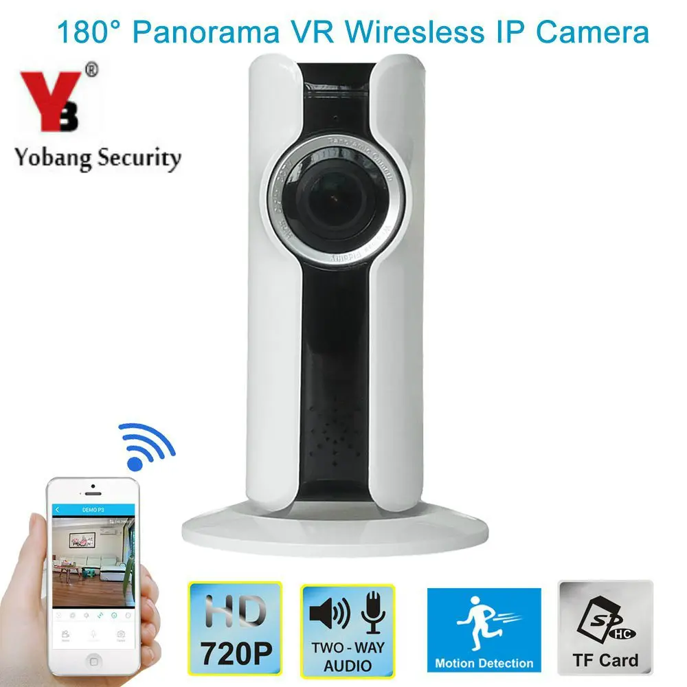 YobangSecurity 720P VR Wifi беспроводная камера безопасности 1 44 мм 180 градусов Рыбий глаз