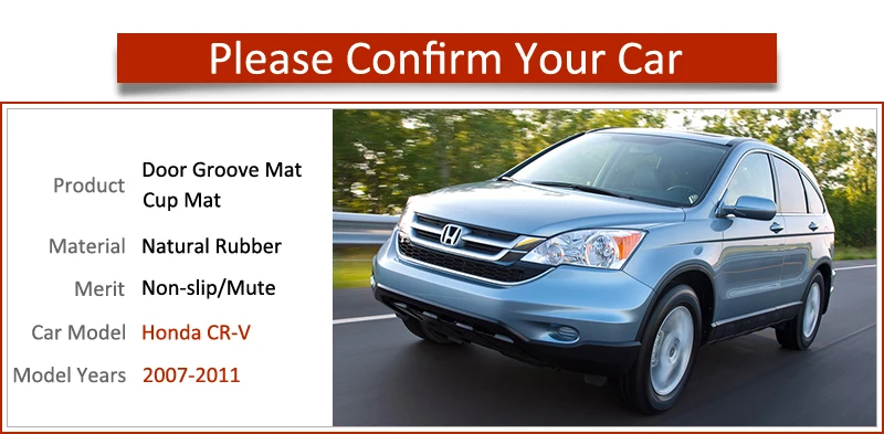 Анти-скольжения ворота Слот коврик резиновая подставка для Honda CR-V CRV 2007 2008 2009 2010 2011 3rd Gen CR V аксессуары наклейки для автомобиля 2,0 2,4