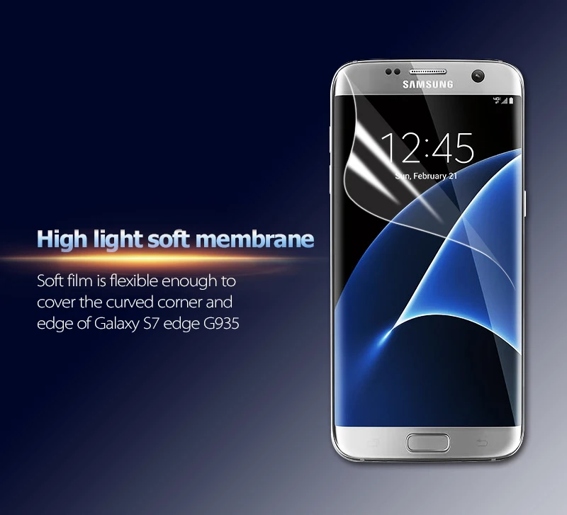 Защитные пленки для Samsung Galaxy S7 edge G935 мягкая защитная пленка экрана полное