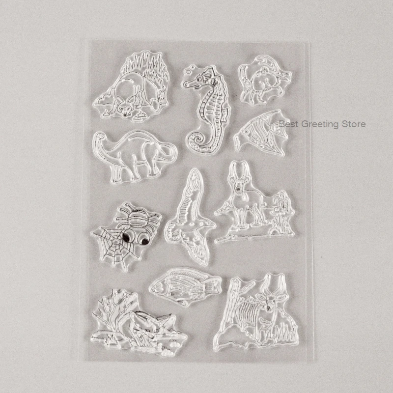 ЭНО приветствие чистый штамп лиса Скрапбукинг динозавр лося deear штампы |