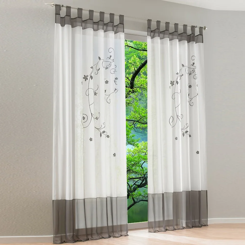 Pastoral Embroidered Sheer Window Curtain For Living Room General Pleat 145/175/225/245/260/270 CM 1PCS/lot | Дом и сад