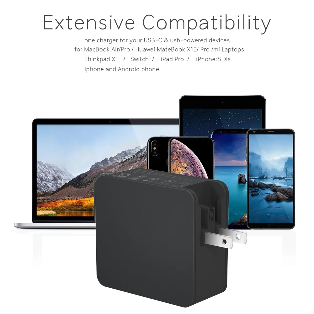 PD 60W Type C зарядное устройство Быстрая доставка настенное для нового Macbook Pro 12