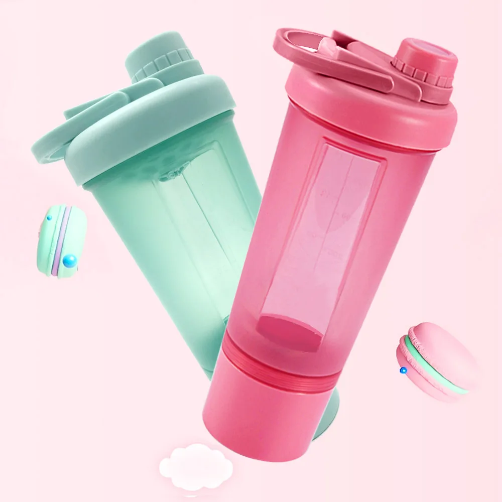 Woman Sport Whey Protein Shaker Bottle Water Bottle Girl BPA Free Leak Proof Gym Fitness Training Sport Nutrition Bottle