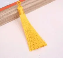gold yellow 10 шт./лот, 7 см, шелковые кисточки, бахрома для шитья, шнурок, отделка для ключей, кисточки для рукоделия, серьги, ожерелье, фурнитура, аксессуары, вечерние - Цвет: gold yellow