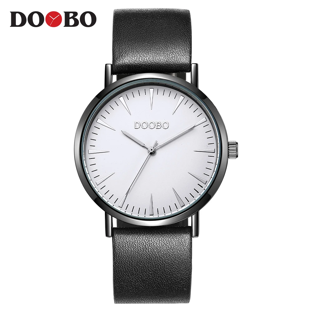 Новинка модный бренд DOOBO черный кожаный ремешок деловые повседневные кварцевые
