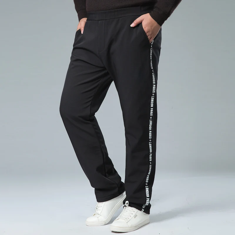 6XL 5XL Men Fleece Thick Pants Outside Winter Velvet Warm Thermal Mens Wool Sweatpants Heavyweight Zipper Trousers male joggers