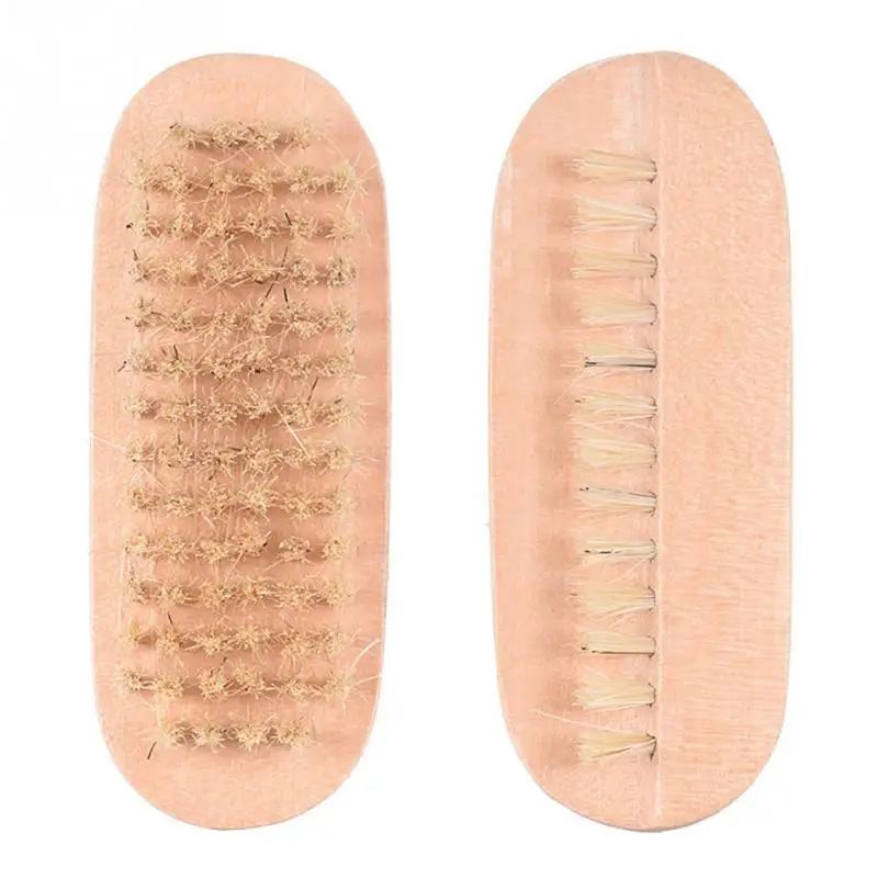 Wooden Bamboo Nail brush Cactus Bristle Massage Tool Double Sides Brush Hair Spa Professional Pedicure Manicure | Красота и здоровье