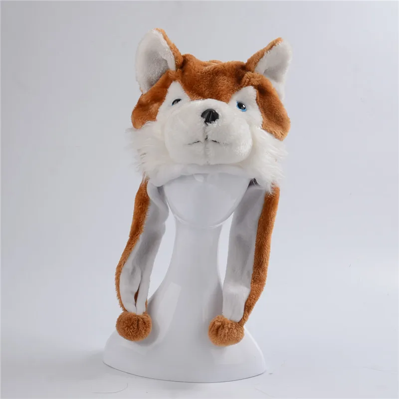 Плюшевая плюшевая шапка в виде собаки хаски|animal plush hats|plush hathat animal |