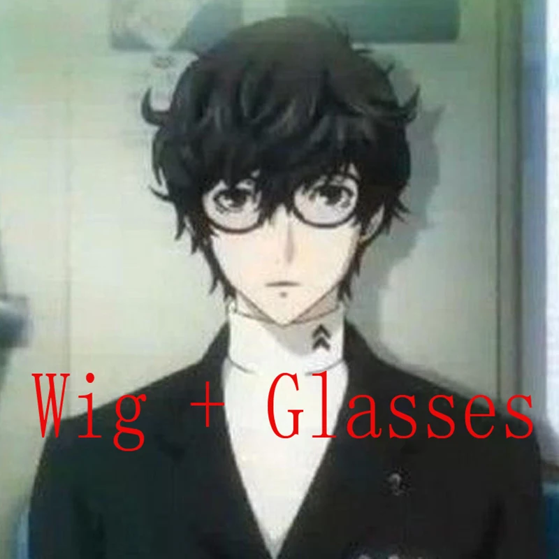 Парик для косплея P5 Persona 5 Kurusu Akira Hero термостойкие синтетические короткие волосы с