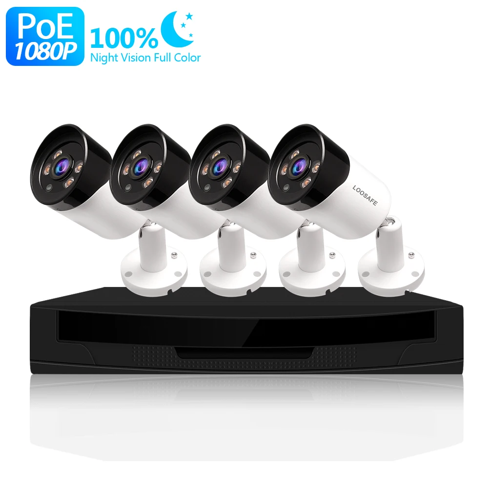 LOOSAFE 4 канала CCTV система безопасности наружная IP камера POE P2P HD инфракрасная