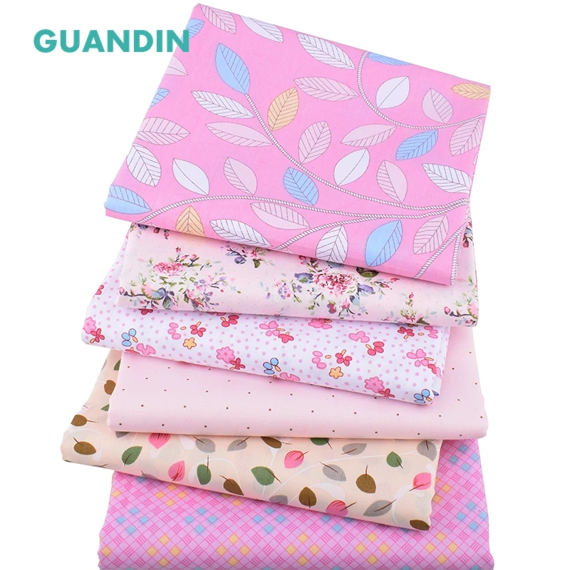 GUANDIN 6 шт./лот серия розовых цветов саржевая хлопковая ткань с принтом одежда в