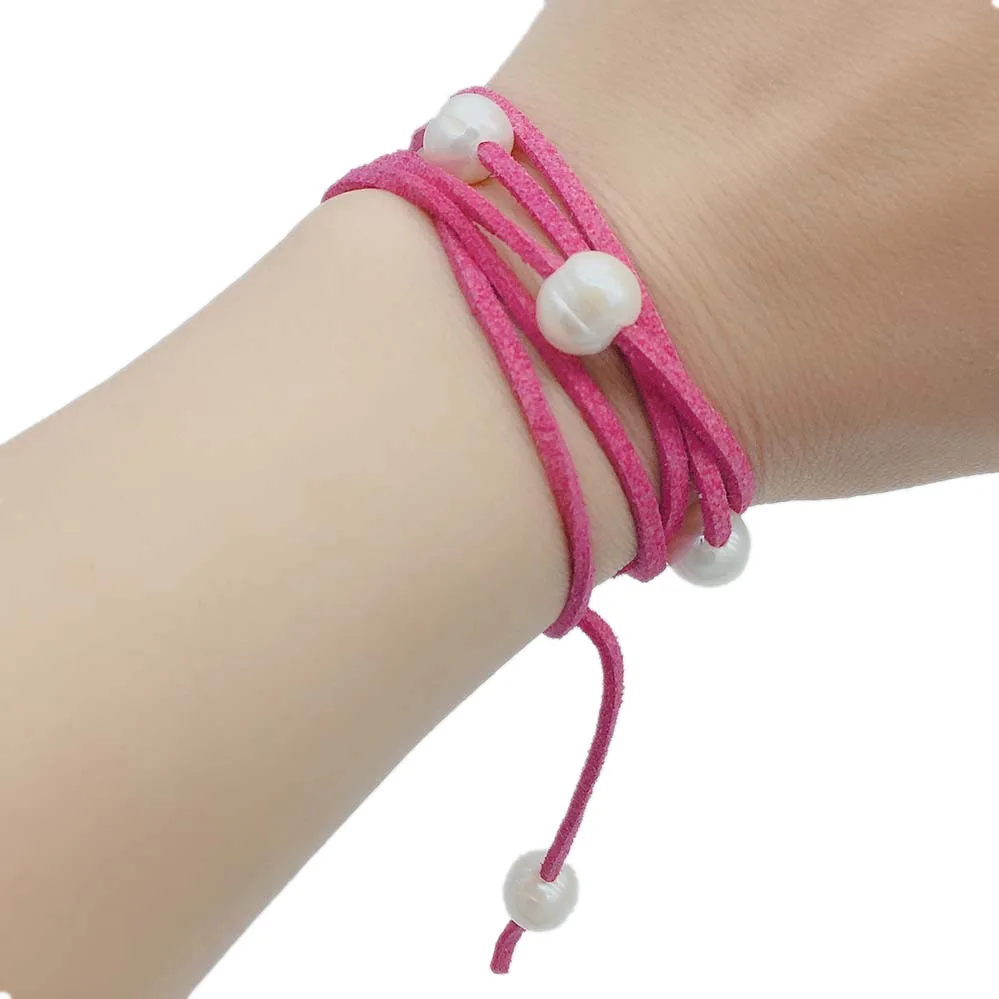 LJHMY Natural Genuine Freshwater Potato Pearl Fringe Wrap Bracelet Long Suede Soft Real Pearls Beads Bracelets Women For Summer | Украшения