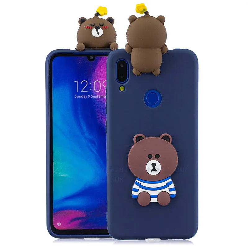 d TRISEOLY для Xiaomi Redmi Note 7 Чехол Redmi 7 3D стерео патч мягкий силиконовый бампер набивной чехол с изображением животного для телефона Xiomi Redmi Note7 - Цвет: d