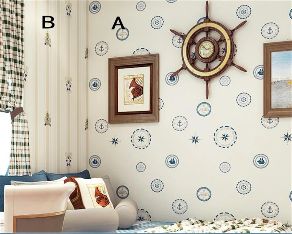

beibehang Mediterranean style children's three-dimensional navigation non-woven environmental wallpaper 3D indoor bedroom mural