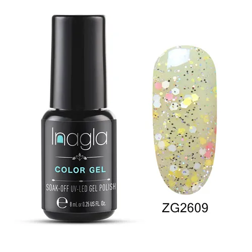 ZG2609 Inagla 8 мл Сияющий Блеск Bling Pearl paint Гель-лак для нейл-арта замачиваемый УФ светодиодный Гель-лак для ногтей маникюрный лак - Цвет: ZG2609
