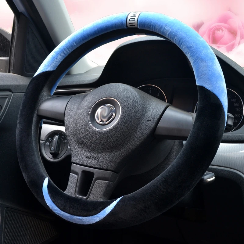 Plush Stretch- On Vehicle Steering Wheel Cover Classic Black Car Protector | Автомобили и мотоциклы