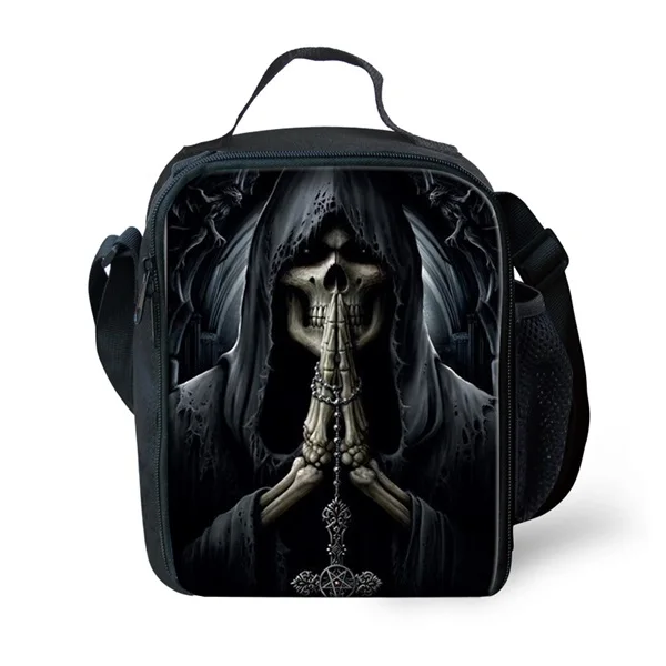 INSTANTARTS Панк 3D Grim Reaper принт мужская сумка для обедов для школьников ребенок мальчик девочка Lunbox хип хоп Azrael череп кулер дорожная сумка для еды - Цвет: C4203G