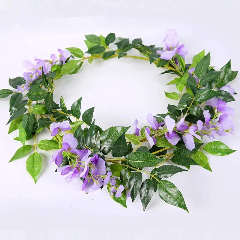 Искусственный венок гирлянда шелковые гортензии Висячие Цветы с листьями